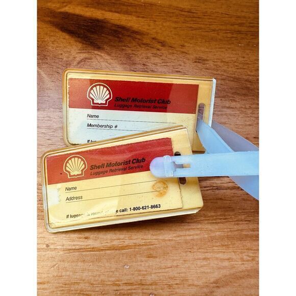 Vintage‎ Shell Motorist Club The Smart Direction Retrieval Service Luggage Tags - Picture 5 of 6